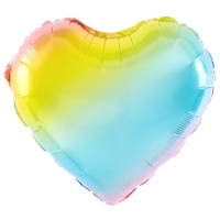 Balónek fóliový Srdce pastelově duhové 45 cm