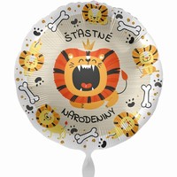 Balónek fóliový Šťastné narodeniny Lev 43 cm