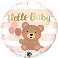 Balónek fóliový "Hello baby" medvídek 45 cm