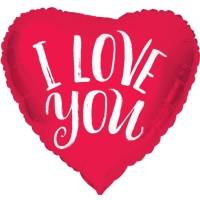Balónek fóliový červené srdce "I love you" 45 cm