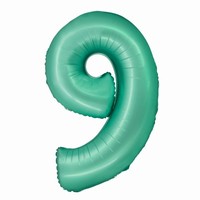 Balónek fóliový číslice 9 matná mint 76 cm