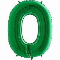Balónek fóliový číslice zelená 0 1ks