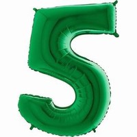Balónek fóliový číslice zelená 5 1ks