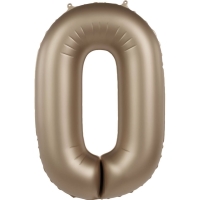 Balónek fóliový číslo 0 Starlight Gold, saténový lesk 86 cm