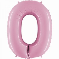 Balónek fóliový číslo 0 růžové 102 cm