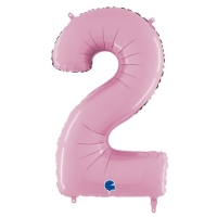Balónek fóliový číslo 2 pastelově růžové 66cm