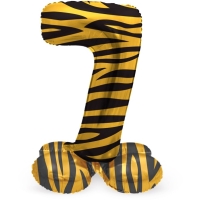 Balónek fóliový číslo 7 samostojné Tygr 41 cm