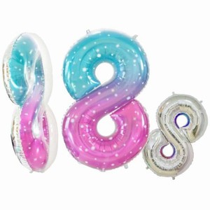 Balónek fóliový číslo 8 Space (Vesmír), 78 cm