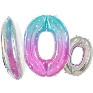 Balónek fóliový číslo 0 Space (Vesmír), 78 cm