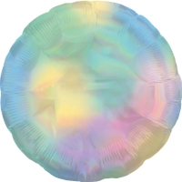 Balónek fóliový holografický kruh Iridescent pastelově duhový 43 cm
