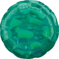 Balónek fóliový holografický kruh zelený 43 cm