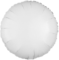Balónek fóliový metalický kruh bílý 43 cm