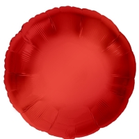 Balónek fóliový metalický kruh červený 43 cm