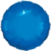 Balónek fóliový metalický kruh modrý 43 cm