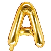 Balónek fóliový písmeno A zlaté 35 cm