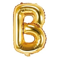 Balónek fóliový písmeno B zlaté 35 cm