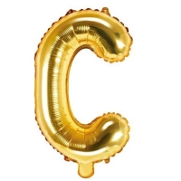 Balónek fóliový písmeno C zlaté 35 cm