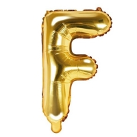 Balónek fóliový písmeno F zlaté 35 cm