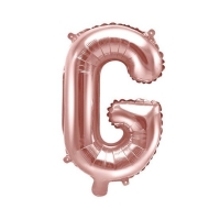 Balónek fóliový písmeno G Rose Gold 35 cm