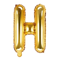 Balónek fóliový písmeno H zlaté 35 cm