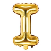 Balónek fóliový písmeno I zlaté 35 cm