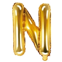 Balónek fóliový písmeno N zlaté 35 cm