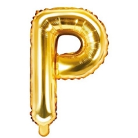 Balónek fóliový písmeno P zlaté 35 cm