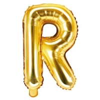 Balónek fóliový písmeno R zlaté 35 cm