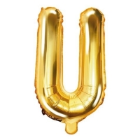 Balónek fóliový písmeno U zlaté 35 cm