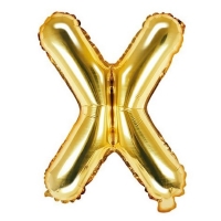 Balónek fóliový písmeno X zlaté 35 cm