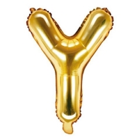 Balónek fóliový písmeno Y zlaté 35 cm