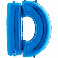 Balónek fóliový písmeno modré D 102 cm