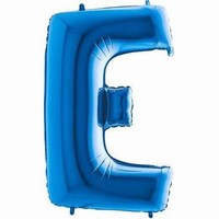 Balónek fóliový písmeno modré E 102 cm