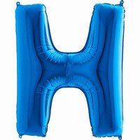 Balónek fóliový písmeno modré H 102 cm