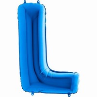 Balónek fóliový písmeno modré L 102 cm