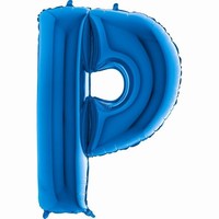 Balónek fóliový písmeno modré P 102 cm