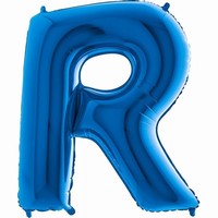 Balónek fóliový písmeno modré R 102 cm