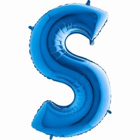 Balónek fóliový písmeno modré S 102 cm