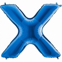 Balónek fóliový písmeno modré X 102 cm
