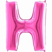 Balónek fóliový písmeno růžové H 102 cm