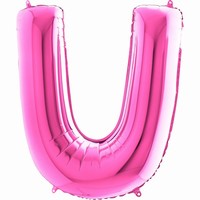 Balónek fóliový písmeno růžové U 102 cm