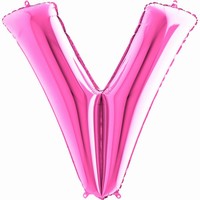Balónek fóliový písmeno růžové V 102 cm