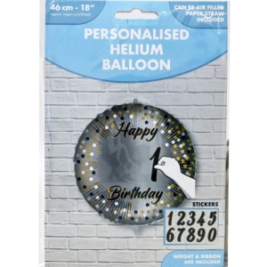 Balónek fóliový pro personifikaci se samolepicími číslicemi Puntík