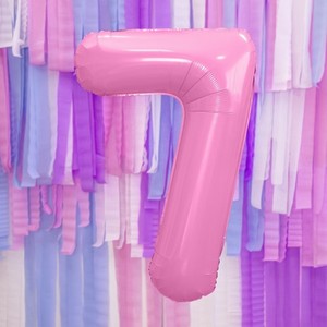 BALÓNEK fóliový číslo 7 růžové 86 cm