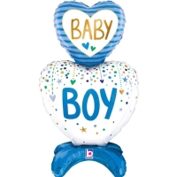 Balónek fóliový samostojný Baby Boy Srdce 71 cm