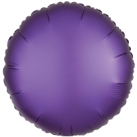 Balónek fóliový saténový kruh fialový 43 cm