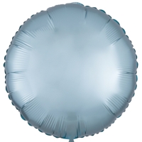 Balónek fóliový saténový kruh pastelově modrý 43 cm