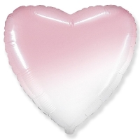 Balónek fóliový srdce (bílo-růžový gradient) Jumbo 81 cm
