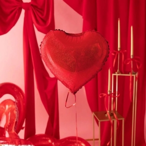 Bal�nek f�liov� srdce �erven� se t�pytkami 46 cm