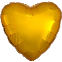 Balónek fóliový srdce metalické zlaté 43 cm